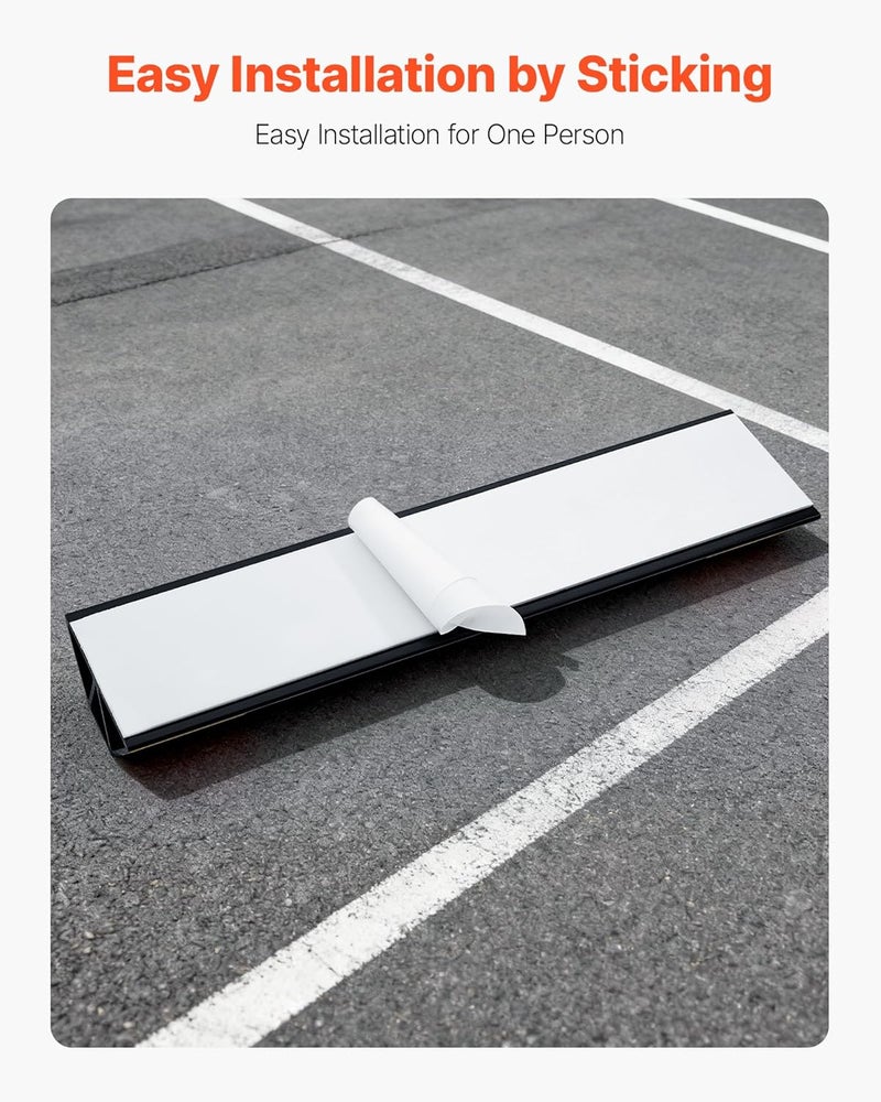 VEVOR Parking Stopper, 16 Inch 2 Pcs Heavy Duty Parking Aid for Garage, PP Curb Garage Floor Stopper with Reflective Strips, Vehicles Gadgets for Cars Vans Trucks Tire Wheel Guide Block Stops Bumpers - Image 5